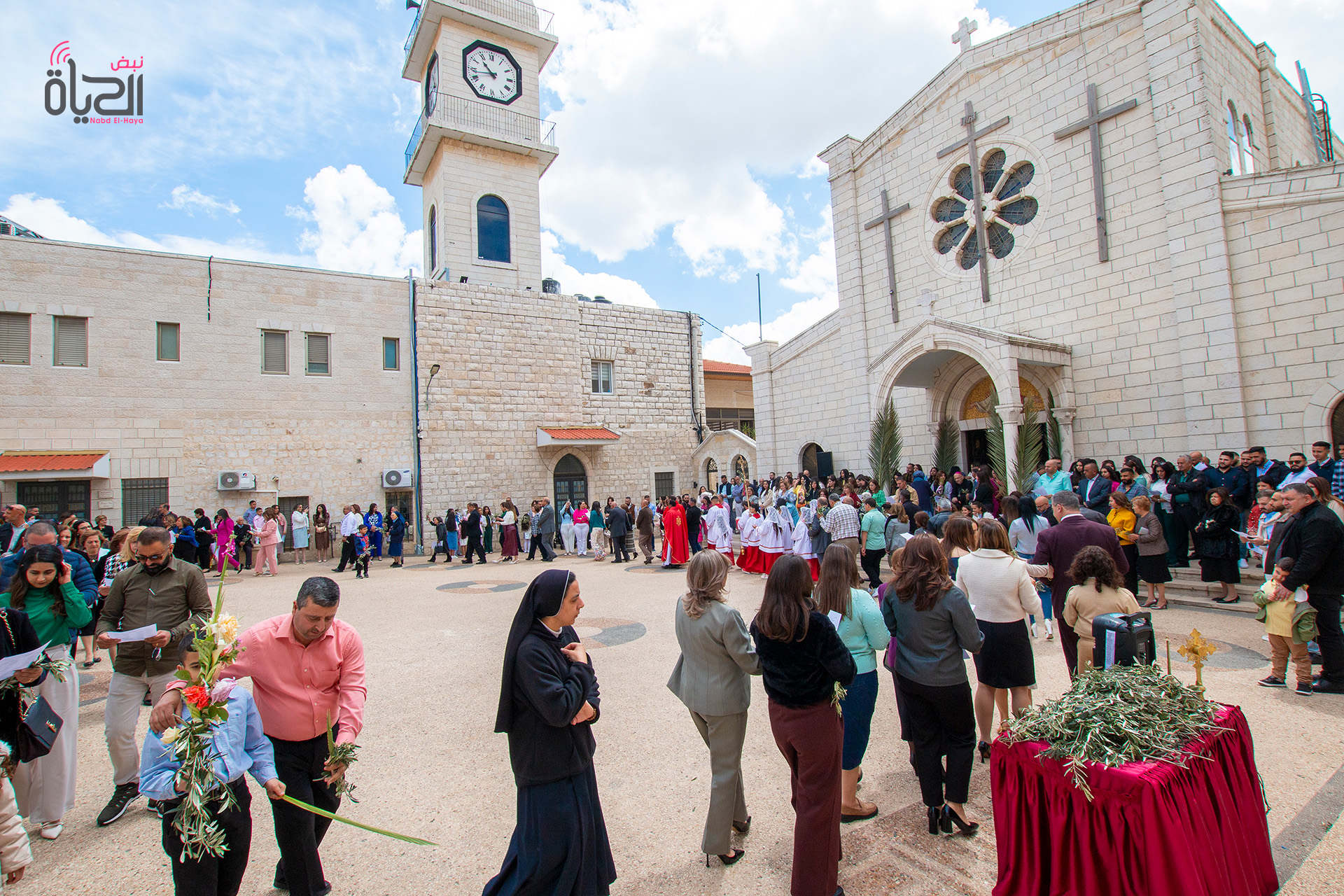 أحد الشعانين كنيسة اللاتين في الطيبة